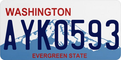 WA license plate AYK0593