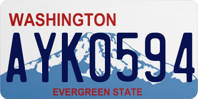 WA license plate AYK0594