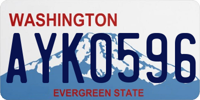 WA license plate AYK0596