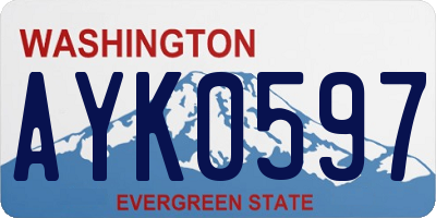 WA license plate AYK0597