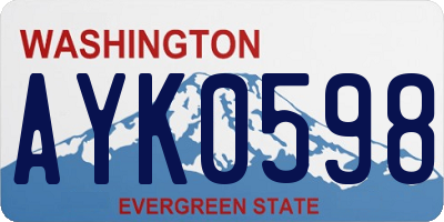 WA license plate AYK0598