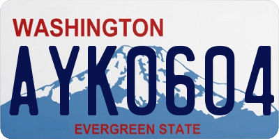 WA license plate AYK0604