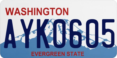 WA license plate AYK0605