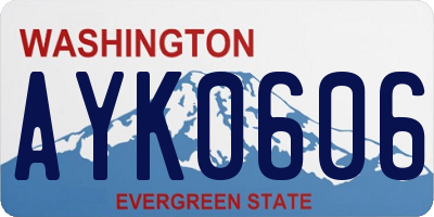 WA license plate AYK0606