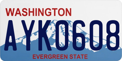 WA license plate AYK0608