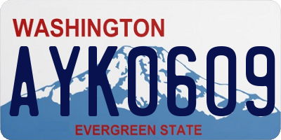 WA license plate AYK0609