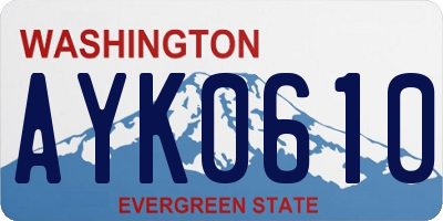 WA license plate AYK0610