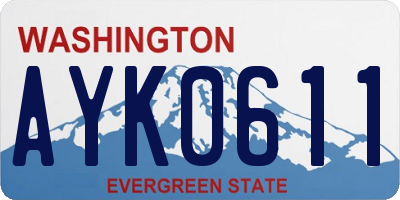 WA license plate AYK0611