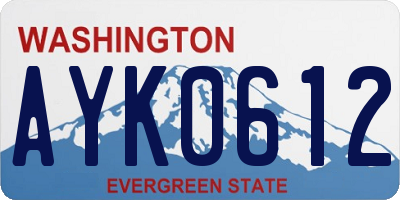 WA license plate AYK0612