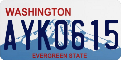 WA license plate AYK0615