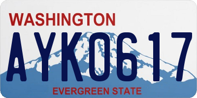 WA license plate AYK0617