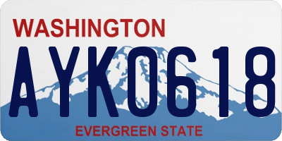 WA license plate AYK0618