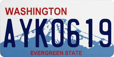 WA license plate AYK0619