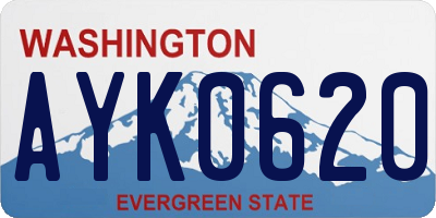 WA license plate AYK0620