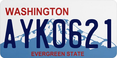 WA license plate AYK0621
