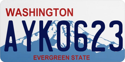 WA license plate AYK0623