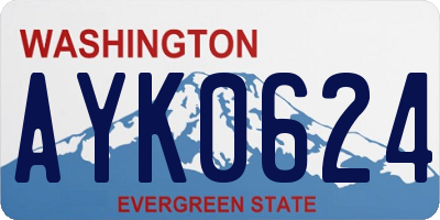 WA license plate AYK0624