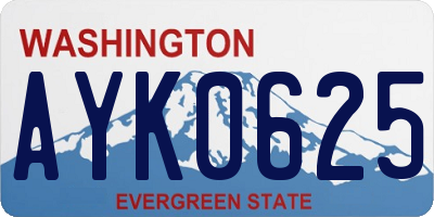 WA license plate AYK0625