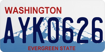 WA license plate AYK0626