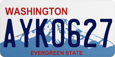 WA license plate AYK0627