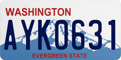 WA license plate AYK0631