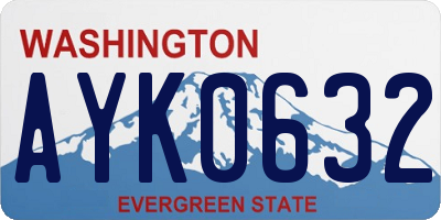 WA license plate AYK0632