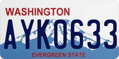 WA license plate AYK0633
