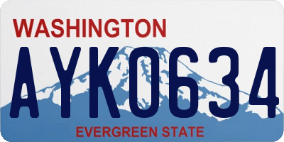 WA license plate AYK0634