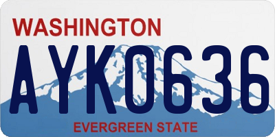 WA license plate AYK0636