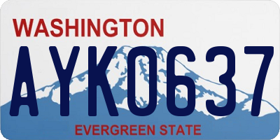 WA license plate AYK0637