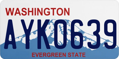 WA license plate AYK0639