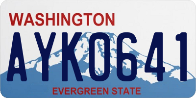 WA license plate AYK0641