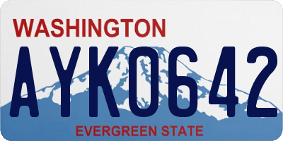 WA license plate AYK0642