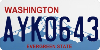 WA license plate AYK0643
