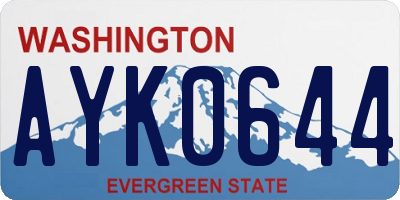 WA license plate AYK0644