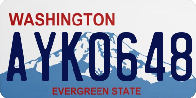 WA license plate AYK0648