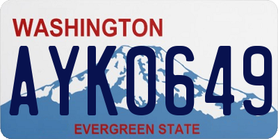 WA license plate AYK0649