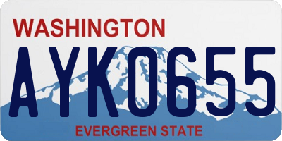 WA license plate AYK0655