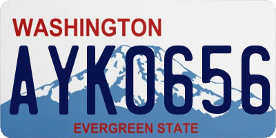 WA license plate AYK0656