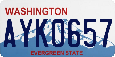 WA license plate AYK0657
