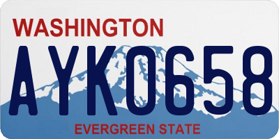 WA license plate AYK0658