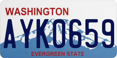 WA license plate AYK0659