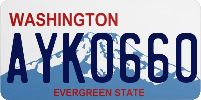 WA license plate AYK0660