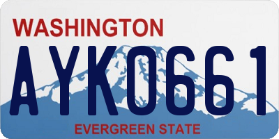 WA license plate AYK0661