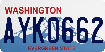 WA license plate AYK0662
