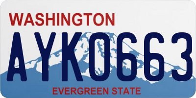 WA license plate AYK0663