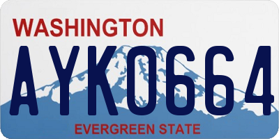 WA license plate AYK0664