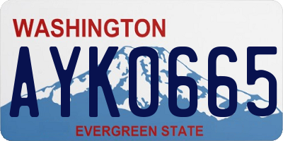 WA license plate AYK0665