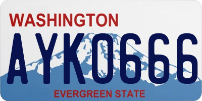WA license plate AYK0666