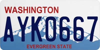 WA license plate AYK0667
